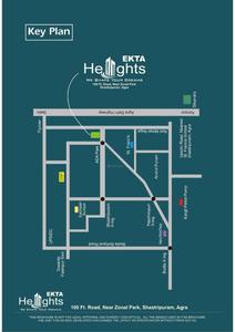 Image of 1577 Sq.ft 2 BHK Apartment / Flat for sale in Ekta Builder and Developers Heights, Shastripuram, Agra for Rs. 5500000