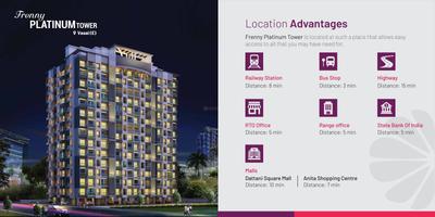 Image of 630 Sq.ft 1 BHK Apartment / Flat for sale in Frenny Platinum Tower, Vasai East, Vasai for Rs. 2980000