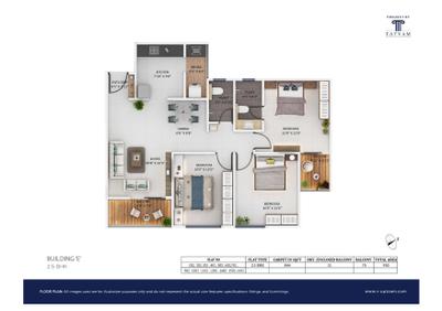Image of 1500 Sq.ft 3 BHK Apartment / Flat for sale in Tatvam V Uptown D Wing and E Wing, Kiwale, Pune for Rs. 13000000