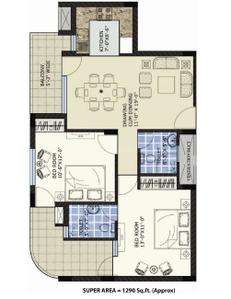 Image of 1455 Sq.ft 2 BHK Apartment / Flat for sale in SBP North Valley, Sector 127, Mohali for Rs. 8000000