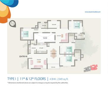 Image of 1104 Sq.ft 2 BHK Apartment / Flat for sale in Crescent Zinnia, Pottammal, Kozhikode for Rs. 7000000