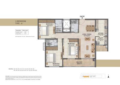 Image of 1500 Sq.ft 3 BHK Apartment / Flat for sale in Century Horizon, Jakkur, Bengaluru for Rs. 23000000