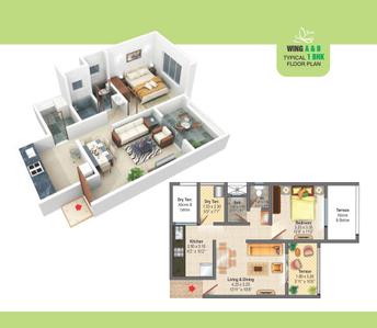 Image of 999 Sq.ft 2 BHK Apartment / Flat for sale in DSK Kunjaban, Punawale, Pune for Rs. 7000000
