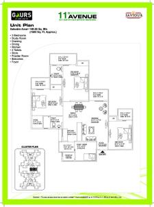 Image of 890 Sq.ft 2 BHK Apartment / Flat for sale in Gaurs 11th Avenue, Noida Extension, Greater Noida for Rs. 7950000
