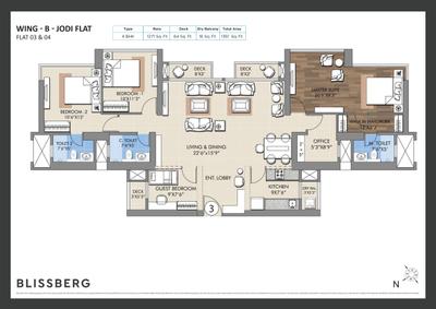 Image of 1081 Sq.ft 3 BHK Apartment / Flat for sale in Sheth Montana Phase 2, Mulund West, Mumbai for Rs. 31000000