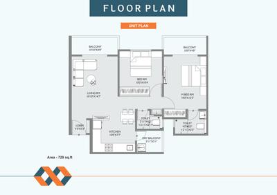 Image of 1005 Sq.ft 2 BHK Apartment / Flat for sale in Snehmangal Infinity Cube, Punawale, Pune for Rs. 7500000