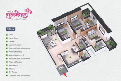 Image of 707 Sq.ft 2 BHK Apartment / Flat for sale in Nexus Gulmohar, Charholi Budruk, Pune for Rs. 4100000