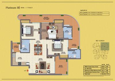 Image of 1967 Sq.ft 4 BHK Apartment / Flat for sale in Saya Gold Avenue Phase 1, Indirapuram, Ghaziabad for Rs. 29625000