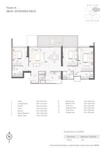 Image of 1554 Sq.ft 3 BHK Apartment / Flat for sale in Kasturi The Balmoral Riverside, Baner, Pune for Rs. 9250000