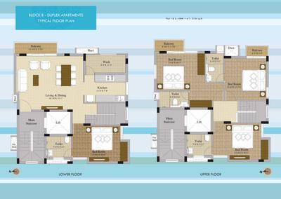 Image of 1592 Sq.ft 3 BHK Apartment / Flat for sale in KG Chandra Vista, Semmancheri, Chennai for Rs. 13200000