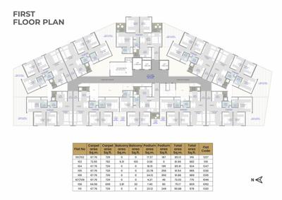 Image of 1080 Sq.ft 2.5 BHK Apartment / Flat for sale in Sarthak Highreach, Dhayari, Pune for Rs. 8500000