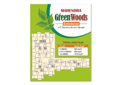 Image of 854 Sq.ft 3 BHK Apartment / Flat for sale in Mahendra Green Woods, Jatkhedi, Bhopal for Rs. 3500000