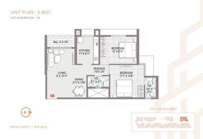 Image of 865 Sq.ft 3 BHK Apartment / Flat for sale in Southfield Datta Ashoka, Thane West, Thane for Rs. 16283000