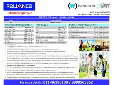 Image of 1370 Sq.ft 3 BHK Apartment / Flat for sale in Windsor Premium Tower, Raj Nagar Extension, Ghaziabad for Rs. 9000000