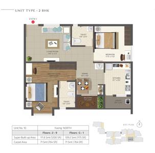 Image of 1430 Sq.ft 3 BHK Apartment / Flat for sale in Deccan Habitat, Yeswanthpur, Bengaluru for Rs. 27500000