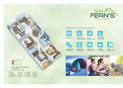 Image of 1302 Sq.ft 3 BHK Apartment / Flat for sale in Sai Ferns, Horamavu, Bengaluru for Rs. 6800000