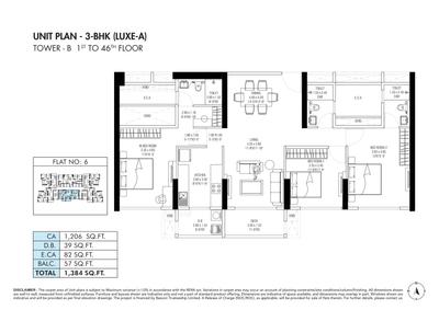 Image of 1650 Sq.ft 3 BHK Apartment / Flat for sale in Shapoorji NP, Kandivali East, Mumbai for Rs. 47500000