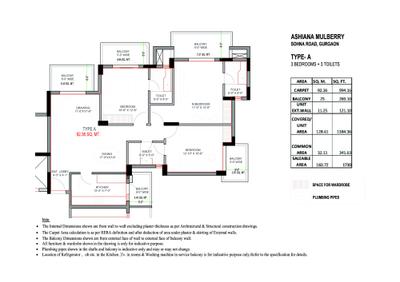 Image of 1275 Sq.ft 2 BHK Apartment / Flat for sale in Ashiana Mulberry by Ashiana Homes, Sector 2, Sohna for Rs. 10200000