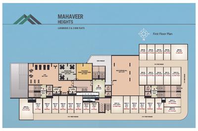 Image of 956 Sq.ft 3 BHK Apartment / Flat for sale in Mahaveer Heights, Bhimrad, Surat for Rs. 8600000