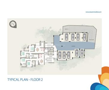 Image of 1104 Sq.ft 2 BHK Apartment / Flat for sale in Crescent Zinnia, Pottammal, Kozhikode for Rs. 7000000