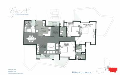 Image of 4000 Sq.ft 4 BHK Apartment / Flat for sale in Unitech Heights, New Town, Kolkata for Rs. 28000000