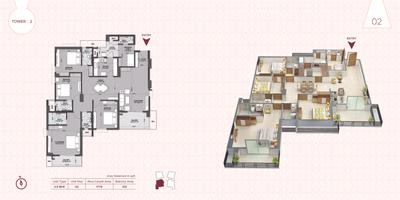 Image of 1200 Sq.ft 2 BHK Apartment / Flat for sale in Zjsh Spv Consortium Magnum, Chandrasekharpur, Bhubaneswar for Rs. 12800000