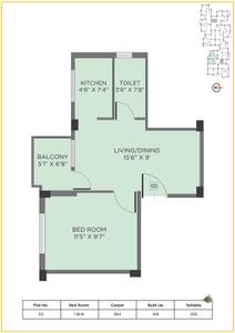 Image of 780 Sq.ft 2 BHK Apartment / Flat for sale in ARS Dharam Laxmi Hari Mohini Vihar, Sarsuna, Kolkata for Rs. 3400000