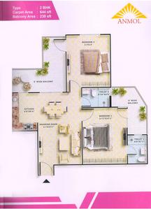 Image of 900 Sq.ft 3 BHK Apartment / Flat for sale in Emerald Anmol, Sector 88, Faridabad for Rs. 6500000