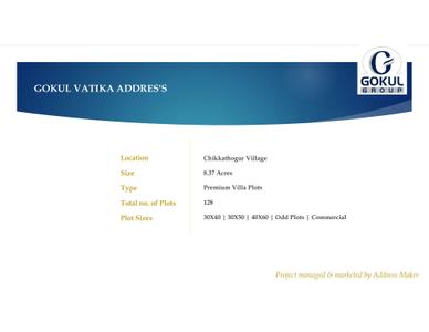 Image of 1200 Sq.ft Residential Plot / Land for sale in Gokul Vatika Address by Gokul Group, Electronic City, Bengaluru for Rs. 19600000