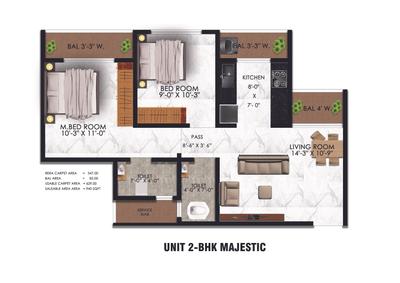 Image of 625 Sq.ft 1 BHK Apartment / Flat for sale in Yogi Belleza, Bhiwandi, Thane for Rs. 3200000