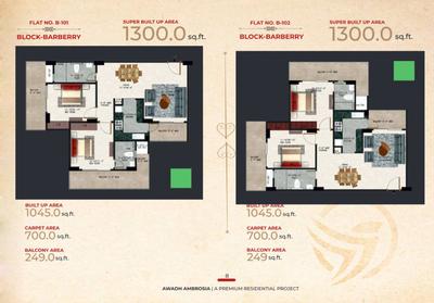 Image of 1150 Sq.ft 2 BHK Apartment / Flat for sale in Awadh Ambrosia, Harhua, Varanasi for Rs. 4485000