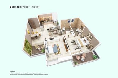 Image of 1251 Sq.ft 3 BHK Apartment / Flat for sale in Parklane Urbanjoy Wing B, Sus, Pune for Rs. 8800000