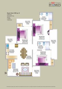 Image of 1800 Sq.ft 3.5 BHK Apartment / Flat for sale in SG Homes, Vasundhara, Ghaziabad for Rs. 20000000