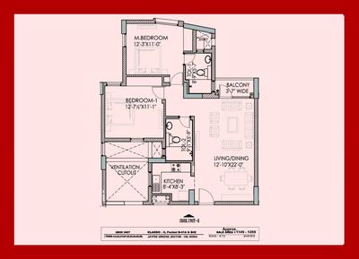 Image of 1149 Sq.ft 2 BHK Apartment / Flat for sale in Jaypee Wish Town Klassic, Sector 133, Noida for Rs. 8850000