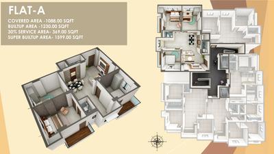 Image of 1034 Sq.ft 2 BHK Apartment / Flat for sale in Ganapati Heights by Ganapati Properties, Metiabruz, Kolkata for Rs. 41360000
