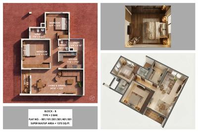 Image of 1500 Sq.ft 3 BHK Apartment / Flat for sale in Ganges Rashmi Delight, Hanspal, Bhubaneswar for Rs. 11088000