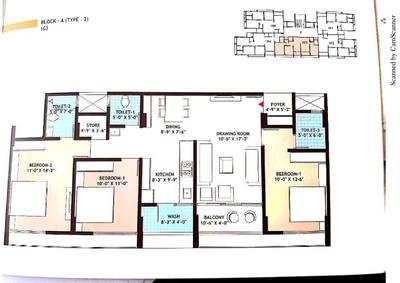 Image of 1836 Sq.ft 3 BHK Apartment / Flat for sale in Maruti Elite One 13, Gota, Ahmedabad for Rs. 10000000