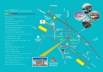Image of 1080 Sq.ft 2 BHK Apartment / Flat for sale in Millennium Hilton, Panvel, Navi Mumbai for Rs. 15500000