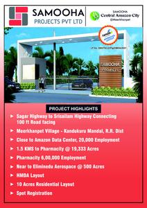 Image of 200 Sq.ft Residential Plot / Land for sale in Samooha Central Amazon City, Mirkhanpet, Hyderabad for Rs. 4200000