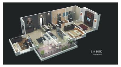 Image of 1115 Sq.ft 2 BHK Apartment / Flat for sale in Alcon Signare, Kondhwa, Pune for Rs. 8700000