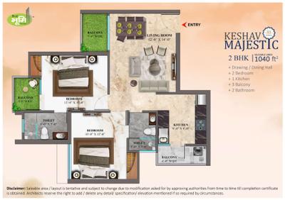 Image of 600 Sq.ft 1 BHK Apartment / Flat for sale in Keshav Majestic, Sunrakh Bangar, Vrindavan for Rs. 6500000
