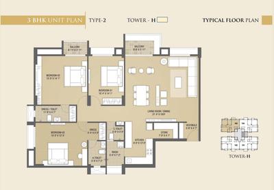 Image of 1200 Sq.ft 3 BHK Apartment / Flat for sale in Pramukh Vedanta, Chala, Vapi for Rs. 8500000