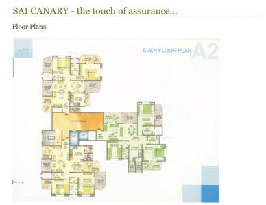 Image of 1500 Sq.ft 3 BHK Apartment / Flat for sale in Sai Canary A3, Balewadi, Pune for Rs. 16500000