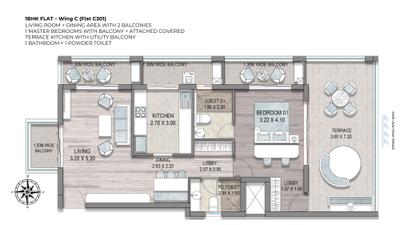 Image of 1947 Sq.ft 3 BHK Apartment / Flat for sale in Delvin JD Pearl, Colvale, Goa for Rs. 16100000
