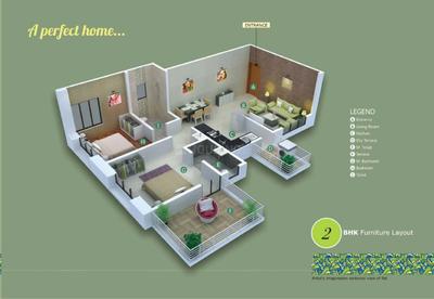 Image of 1500 Sq.ft 3 BHK Apartment / Flat for sale in Sagar Erica, Wakad, Pune for Rs. 8375200