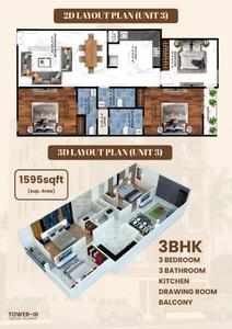 Image of 1800 Sq.ft 4 BHK Apartment / Flat for sale in Realcon Silver Oak Tower III, Sector 104, Noida for Rs. 8500000