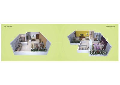 Image of 500 Sq.ft 1 RK Apartment / Flat for sale in Qualcon Greenwood Estate Phase 2, Hedutane, Navi Mumbai for Rs. 1800000