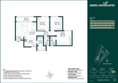 Image of 1907 Sq.ft 3.5 BHK Apartment / Flat for sale in Godrej Woodscapes, Konadasapura, Bengaluru for Rs. 25500000
