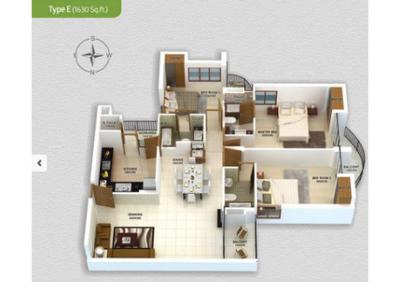 Image of 1340 Sq.ft 2 BHK Apartment / Flat for sale in Livit Harmony, Aluva, Kochi for Rs. 8000000