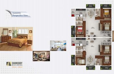 Image of 1415 Sq.ft 3 BHK Apartment / Flat for sale in Bhandary Vijaya Enclave, Kodailbail, Mangalore for Rs. 12500000